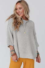 Brown Slouchy Textured Knit Loose Sweater