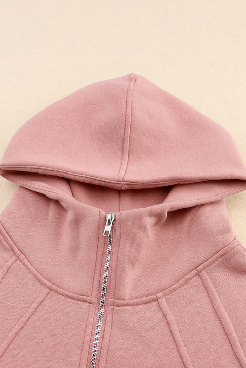 Quarter Zip Kangaroo Pocket Hoodie