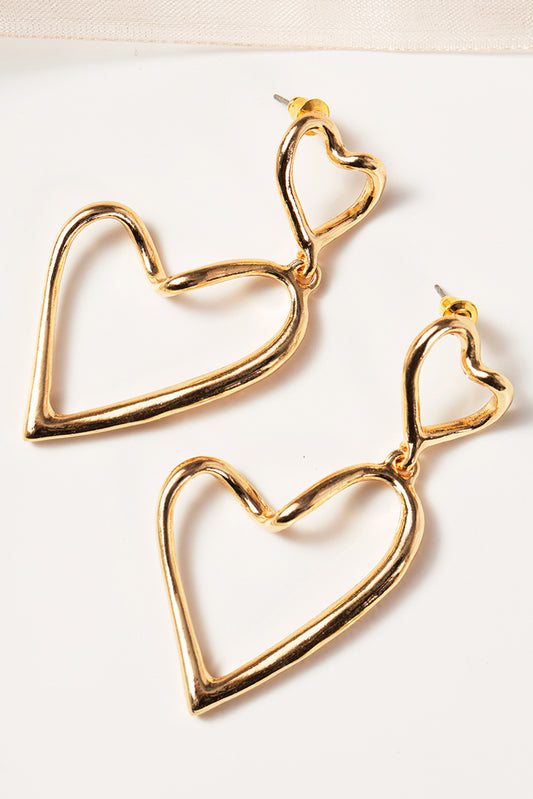 Gold Irregular Heart Shapes Alloy Stud Earrings