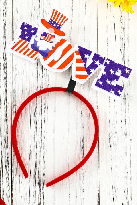 Multicolor LOVE American Flag Pattern Headband