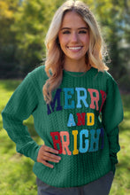 Bright White Merry And Bright Cable Knit Pullover Sweatshirt