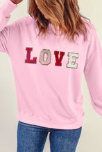 Pink Valentine LOVE Patch Sweatshirt