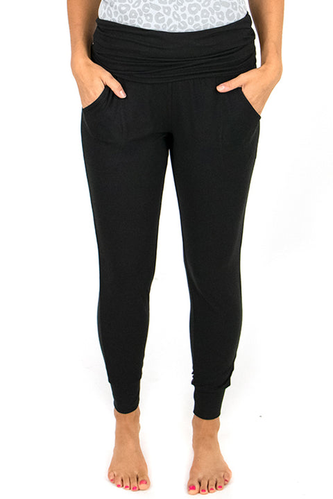 High Waist Pleated Pocket Leggings