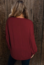 Faux Knit Jacquard Puffy Long Sleeve Top