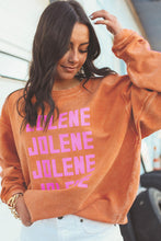 Sudadera oversize con cordón de canalé JOLENE naranja 