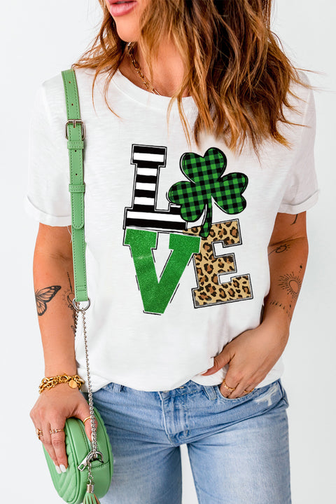 Hello Valentine Letter Print T Shirt