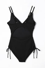 Adjustable Straps Ribbed Knit One Piece Swimsuit