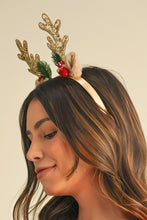 Gold Christmas Reindeer Sequined Bell Headband