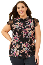 Blusa de gasa con estampado de flores silvestres