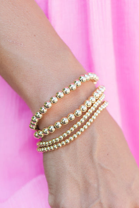 Gold 4pcs Beaded Bracelet Set