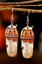 Russet Orange Pumpkin Beverage Halloween Hook Earrings