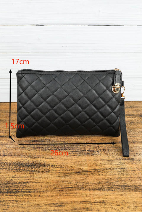 Black Quilted Leather Wallet Bag