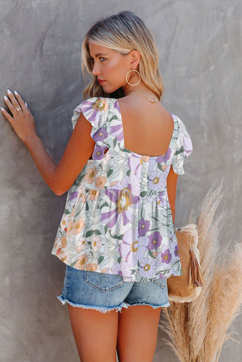 Ruffled Tank Floral Dress