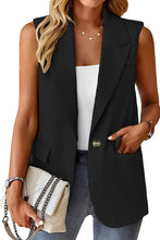 Apricot Single Button Pocketed Lapel Vest Blazer