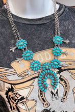 Light Blue Western Turquoise Decor Double Chain Necklace