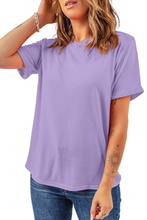 Wisteria Casual Plain Crew Neck Tee