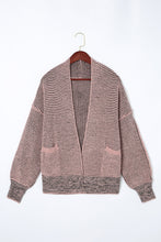 Pink Chunky Waffle Knit Oversized Collar Cardigan