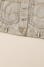 Pink Rivet Studded Pocketed Denim Jacket