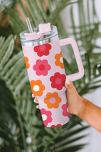 Multicolor Flower Print Handled Stainless Steel Vacuum Cup