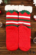 Fiery Red Christmas Cartoon Pattern Woolen Knit Socks