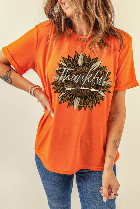 Camiseta gráfica con estampado de calabaza Happy Fall Y'all