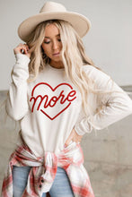 Heart Shaped Embroidered Pullover Sweatshirt