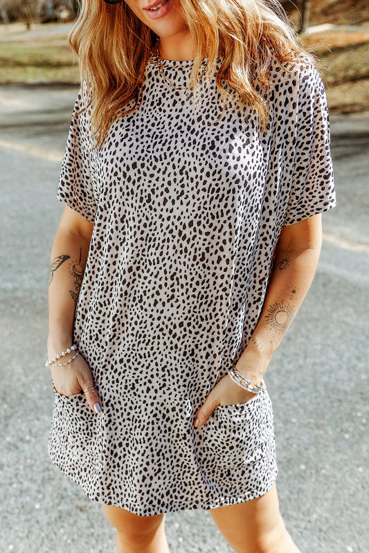 Print Side Pockets Tunic Top