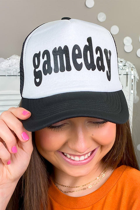 White Game Day Color Block Baseball Cap