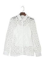 Crochet Lace Hollow-out Turn-down Collar Shirt