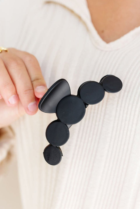 Black Minimalist 5 Circles Frosted Hair Claw Clip