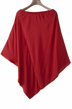 Red Solid Color One Shoulder Batwing Sleeve Mini Dress