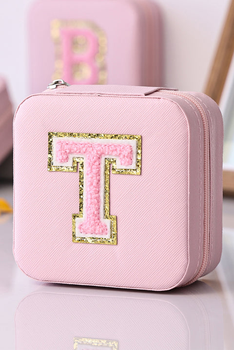 Pink Portable Chenille T Small Jewelry Box