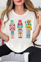 White Chenille Nutcracker Doll Graphic Christmas Fashion Tee