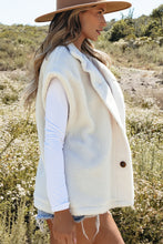 Beige Sherpa Cap Sleeve Stand Collar Jacket Vest