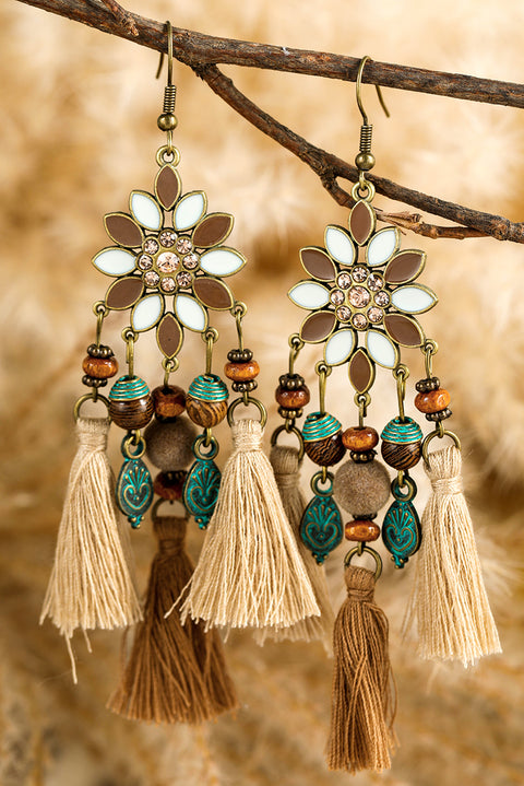 Chestnut Western Tassel Dangle Earrings