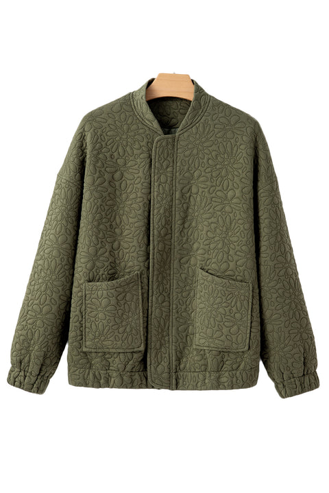 Jungle Green Floral Quilted Jacket