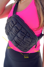 Black Quilted Puffer Belt Bag Fanny Pack