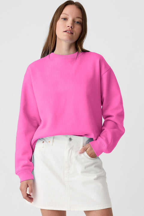 Bonbon Solid Drop Shoulder Terry Sweatshirt