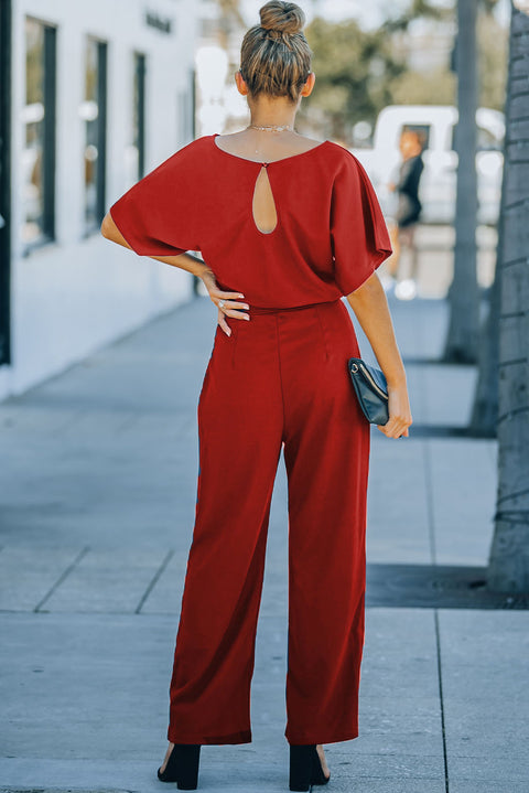 Belted Wide Leg Jumpsuit