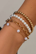 Gold Plated Chain Beaded 4 Pcs Bracelet Set