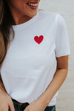 Valentines Heart Pattern Embroidery T Shirt