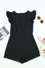 Ruffle Sleeves Solid Romper