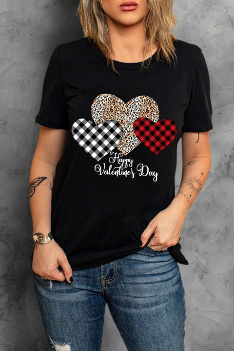 Camiseta con estampado de corazón y lentejuelas