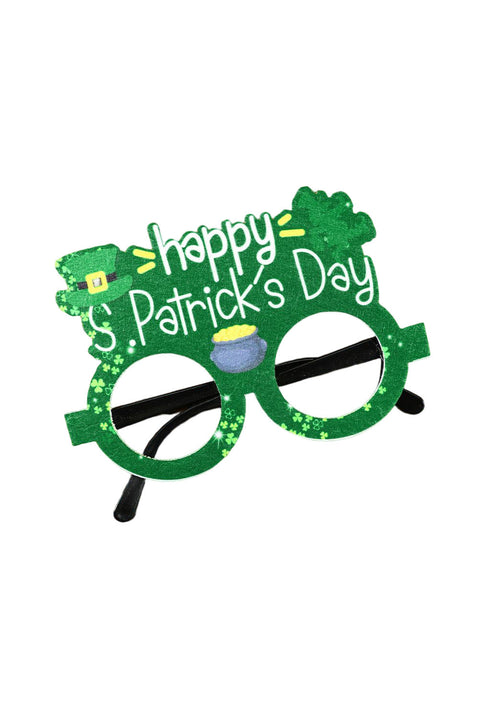 Green St. Patricks Day Clover Glasses Frame