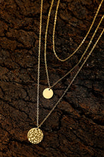 Gold Multi Layer Disc Pendant Alloy Necklace