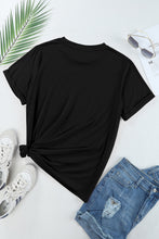 Black Sequin Fringed Rugby Graphic T Shirt