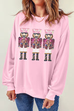 Pink Christmas Nutcracker Graphic Pullover Sweatshirt