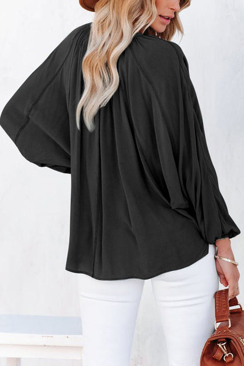 Top Dolman con cuello en V dividido