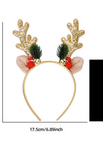 Gold Christmas Reindeer Sequined Bell Headband