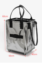 Silvery Foldable Rolling Large Shopping Tote Bag